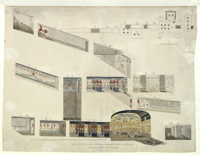 Section of the Tomb of Psammuthis in Thebes, discovered and opened by Belzoni in 1818 by Giovanni Battista Belzoni