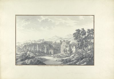 View of the Ruined Baths at Hadrians Villa at Tivoli, c.1750 by Giovanni Battista Borra