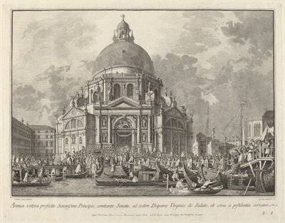 Annual Visit of the Doge to Santa Maria della Salute by Giovanni Battista Brostoloni