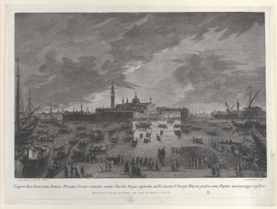 Nocturnal View of the Procession on Christmas Eve of the Doge and Venetian Senate to San G... by Giovanni Battista Brostoloni