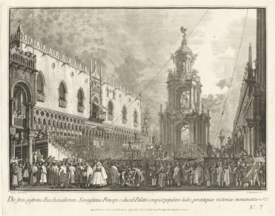 The Doge Attends the Giovedi Grasso Festival in the Piazzetta by Giovanni Battista Brostoloni