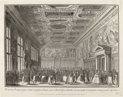 Reception by the Doge of Foreign Ambassadors in the Sala del Collegio by Giovanni Battista Brustolon after Canaletto