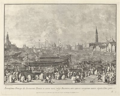 The Doge in the Bucintoro Departing for the Porto di Lido on Ascension Day by Giovanni Battista Brustolon after Canaletto