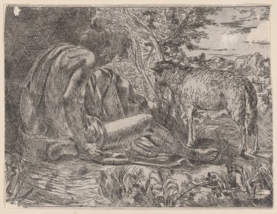 Saint John the Baptist with a Lamb by Giovanni Battista Caracciolo