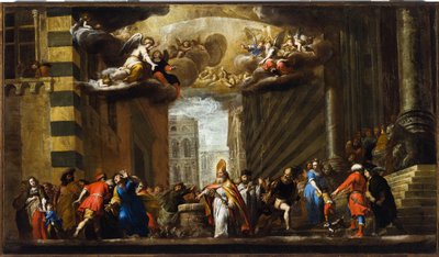 San Siro wins the Basilisk, Sketch for the Church of San Siro in Genoa by Giovanni Battista Carlone