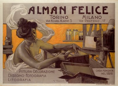 Advertising Poster for Alman Felice, Torino - Milano, Italy by Giovanni Battista Carpanetto