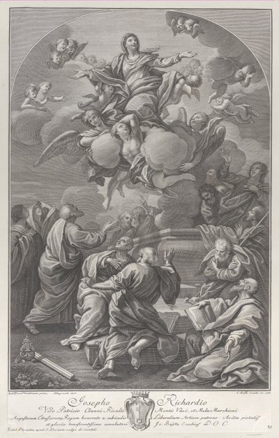 The Assumption of the Virgin, who rises from the tomb surrounded by Apostles, 1778 by Giovanni Battista Cecchi