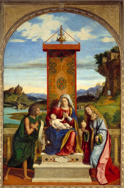 The Virgin Has a Child Between Saint John the Baptist and Saint Mary Magdalene by Giovanni Battista Cima da Conegliano