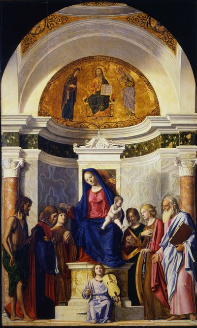 Virgin and Child with Saints John the Baptist, Cosmas and Damian, Catherine and Paul by Giovanni Battista Cima da Conegliano