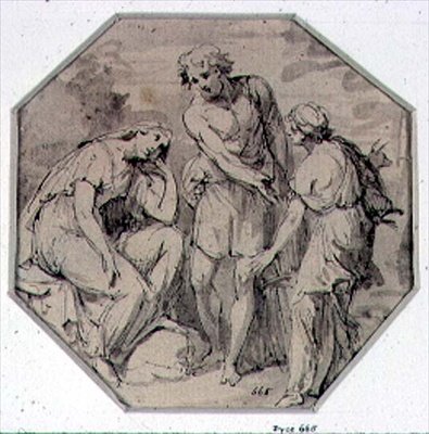 A Man and two Women Conversing by Giovanni Battista Cipriani