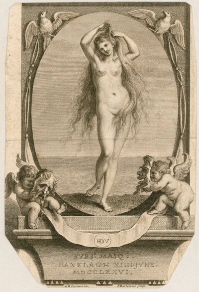 Admission Ticket to a Masquerade Ball at Ranelagh, London, 14 June 1776 by Giovanni Battista Cipriani