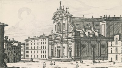 Church of St Ignatius of Loyola at Campus Martius, Rome, engraving by Giovanni Battista Falda by Giovanni Battista Falda