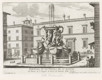 Fontana delle Tartarughe on Piazza Mattei in Rome by Giovanni Battista Falda