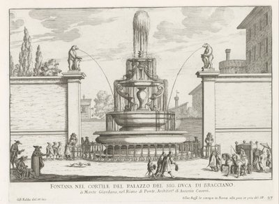 Fountain in the Courtyard of Palazzo Taverna in Rome (Fountains of Rome series) by Giovanni Battista Falda