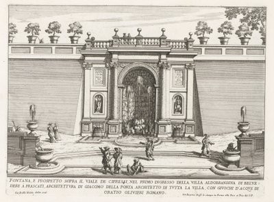 Fountain in the Gardens of Villa Aldobrandini in Frascati by Giovanni Battista Falda