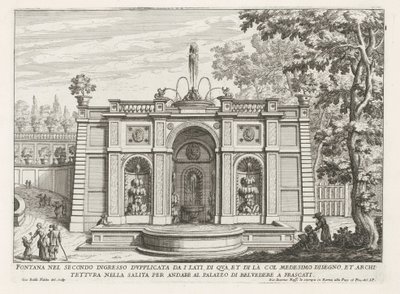 Fountain in the Gardens of the Villa Aldobrandini in Frascati by Giovanni Battista Falda