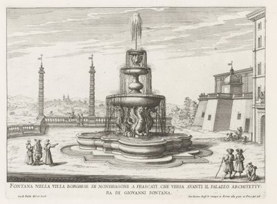 Fountain in the Gardens of the Villa Mondragone in Frascati by Giovanni Battista Falda