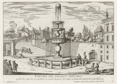 Fountain in the Vatican (Fontana nel Palazzo Vaticano) (Fountains of Rome) by Giovanni Battista Falda