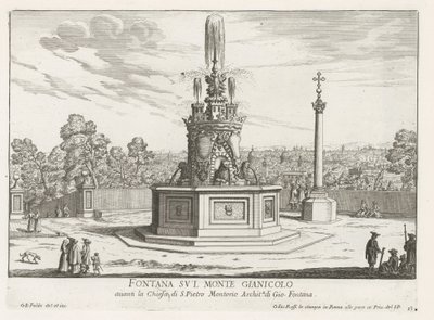 Fountain on Piazza San Pietro in Montorio on the Janiculum Hill in Rome by Giovanni Battista Falda