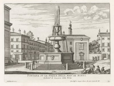 Fountain on Piazza della Madonna dei Monti in Rome by Giovanni Battista Falda