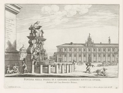 Fountain on Piazza di San Giovanni in Laterano in Rome by Giovanni Battista Falda