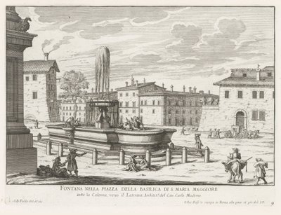 Fountain on Piazza di Santa Maria Maggiore in Rome by Giovanni Battista Falda