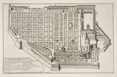 Papal Garden and Palace of the Quirinale, from Il Nuovo Teatro della Fabriche et Edifici in Prospettiva di Roma Moderna, published c.1665-69 by Giovanni Battista Falda