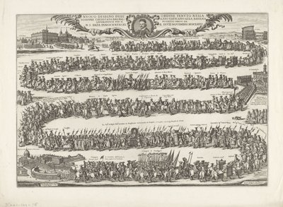 Procession of Pope Innocent XI to St. John Lateran by Giovanni Battista Falda