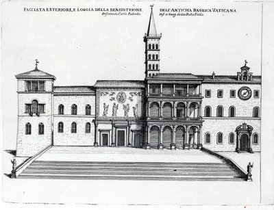 The Benediction Loggia of the Old Vatican Basilica by Giovanni Battista Falda