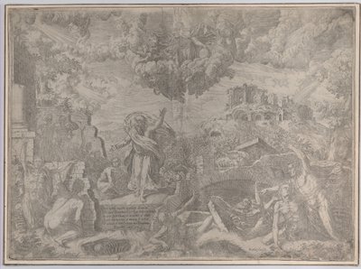 The Vision of Ezekiel, with the Dead Rising and Putting on Their Flesh, God the Father Above, 1579 by Giovanni Battista Fontana