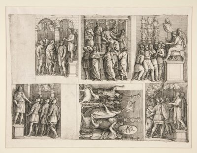 Six Vignettes from the Life of Trajan by Giovanni Battista Franco (called Il Semolei)