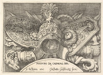 Plate 3: Trophies of Roman Arms from Decorations Above the Windows on the Second Floor, 1656 by Giovanni Battista Galestruzzi