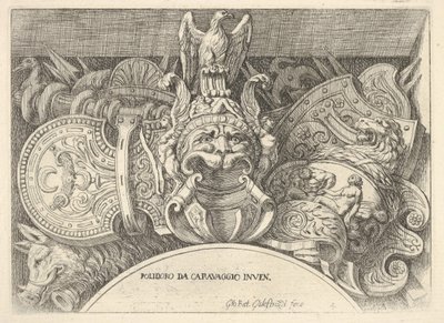 Plate 4: Trophies of Roman Arms from Decorations Above the Windows on the Second Floor by Giovanni Battista Galestruzzi