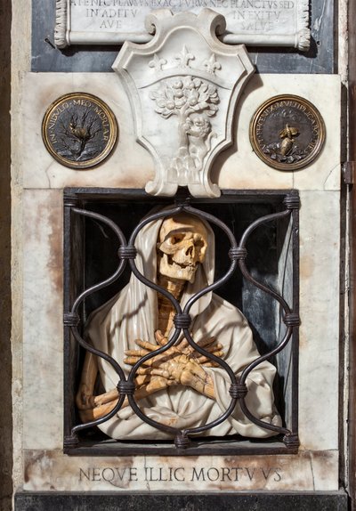 The death in jail, from the tomb of Gisleni (Polychrome marble sculpture) by Giovanni Battista Gisleni