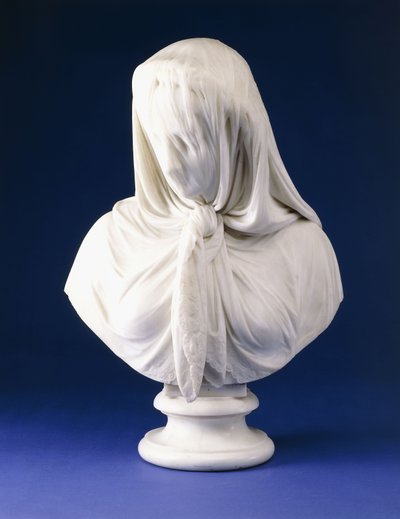 A Marble Bust of a Veiled Woman, 1867 by Giovanni Battista Lombardi