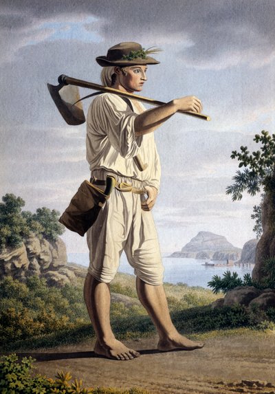 Farmer in the Background of Campi Flegrei by Giovanni Battista Lusieri