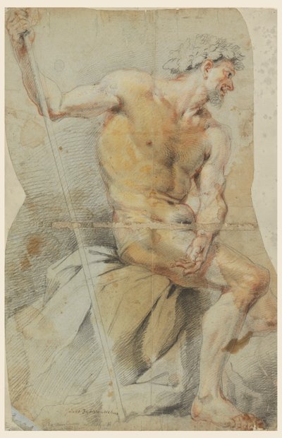 Study of a Nude Elderly Man, Bacchus or One of His Companions by Giovanni Battista Merano