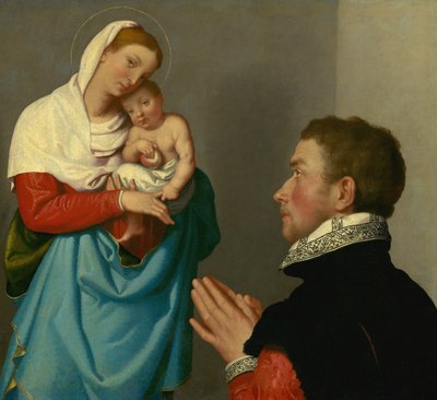 A Gentleman in Adoration Before the Madonna by Giovanni Battista Moroni