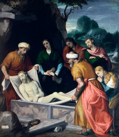 Deposition of Christ in tomb by Giovanni Battista Moroni