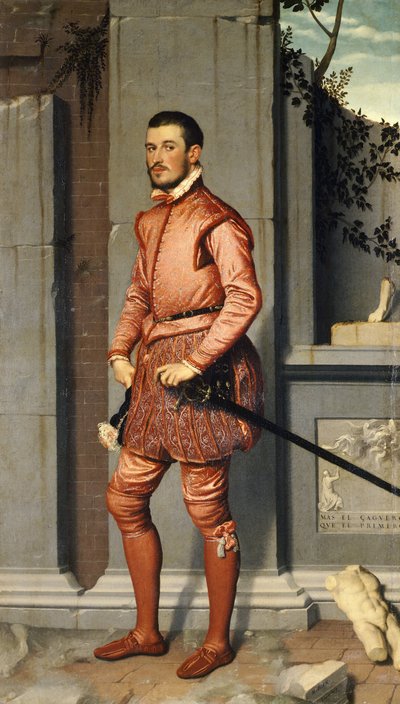 Portrait of Gian Gerolamo Grumelli, Knight in pink by Giovanni Battista Moroni