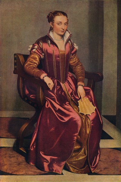 Portrait of a Lady La Dama in Rosso by Giovanni Battista Moroni