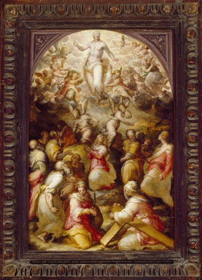 Christ in Glory with Sts Agnes and Helena, 16th Century by Giovanni Battista Naldini