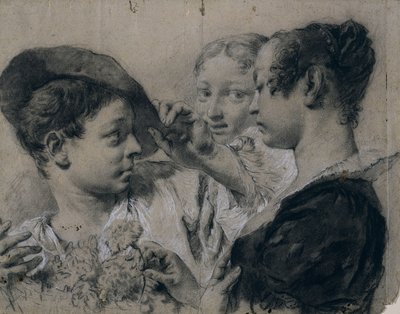 A Young Woman Buying a Pink from a Young Man by Giovanni Battista Piazzetta
