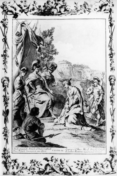 Eustathius Intercedes in Favor of Armida with Godfrey of Bouillon, Canto IV, Jerusalem Delivered by Giovanni Battista Piazzetta