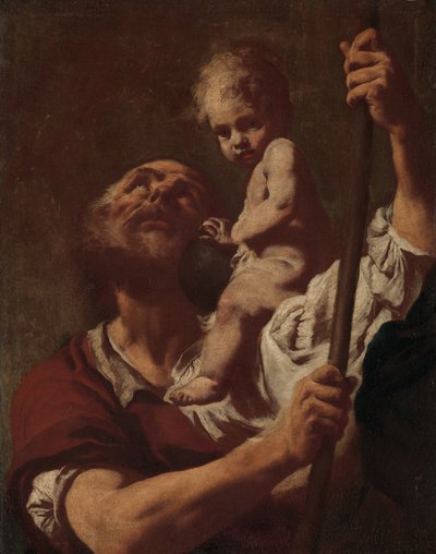 Saint Christopher Carrying the Infant Christ by Giovanni Battista Piazzetta