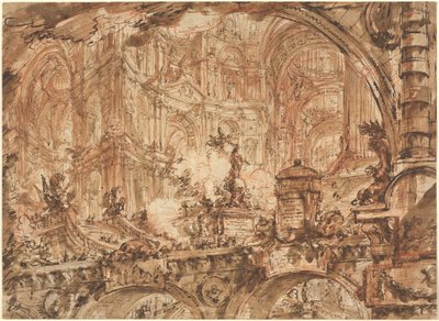 A Magnificent Palatial Interior by Giovanni Battista Piranesi