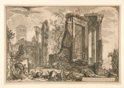 Another View of the Temple of the Sibyl in Tivoli, from Vedute di Roma by Giovanni Battista Piranesi