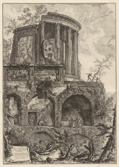 Another View of the Temple of the Sibyl in Tivoli, from Views of Rome by Giovanni Battista Piranesi