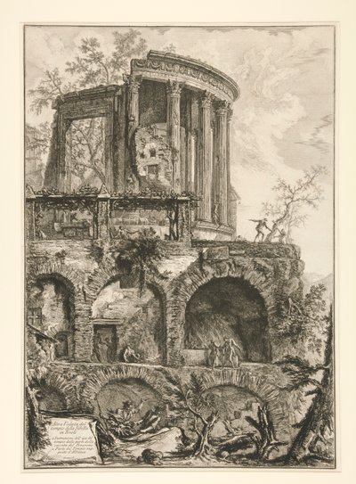 Another View of the Temple of the Sibyl in Tivoli, from Vedute di Roma by Giovanni Battista Piranesi