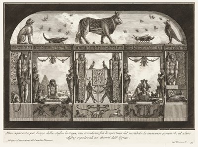 Another Longitudinal Section of the Same Workshop, Showing the Immense Pyramids through the Vestibule Openings, from Diverse Ways to Adorn Chimneys by Giovanni Battista Piranesi